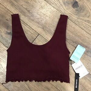 Forever 21 Deep Red Ribbed Crop Top